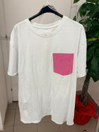 T-shirt in cotone over con tasca brillantinata e cinta FGD MODA