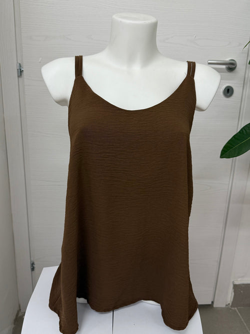 Canotta con perle sul retro FGD MODA