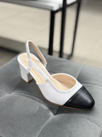 Décolleté bicolore con cinturino tacco 6.5cm FGD MODA