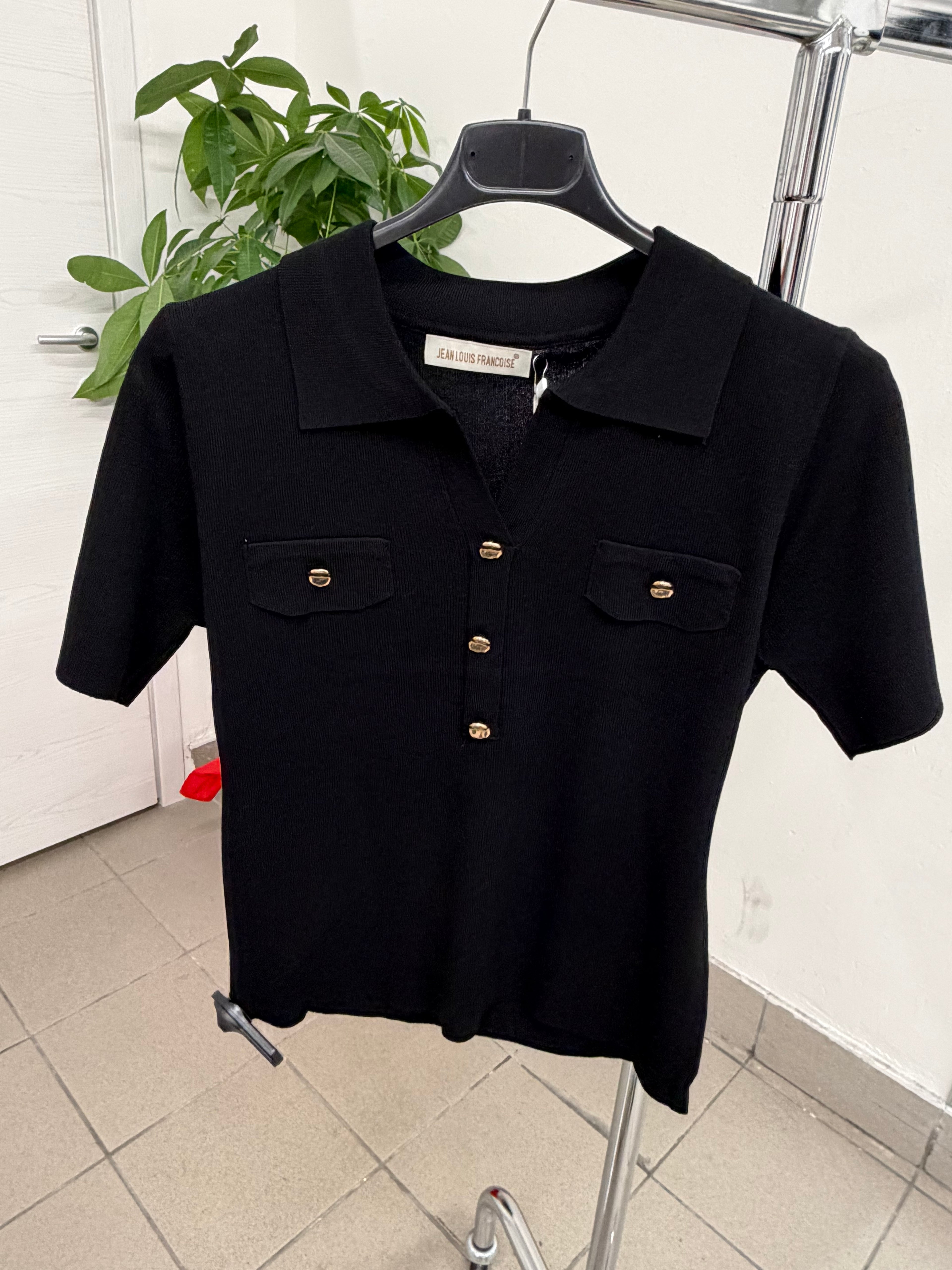 Polo di filo a manica corta con bottoni FGD MODA