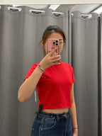 T-shirt Crop in Cotone Tinta Unita FGD MODA