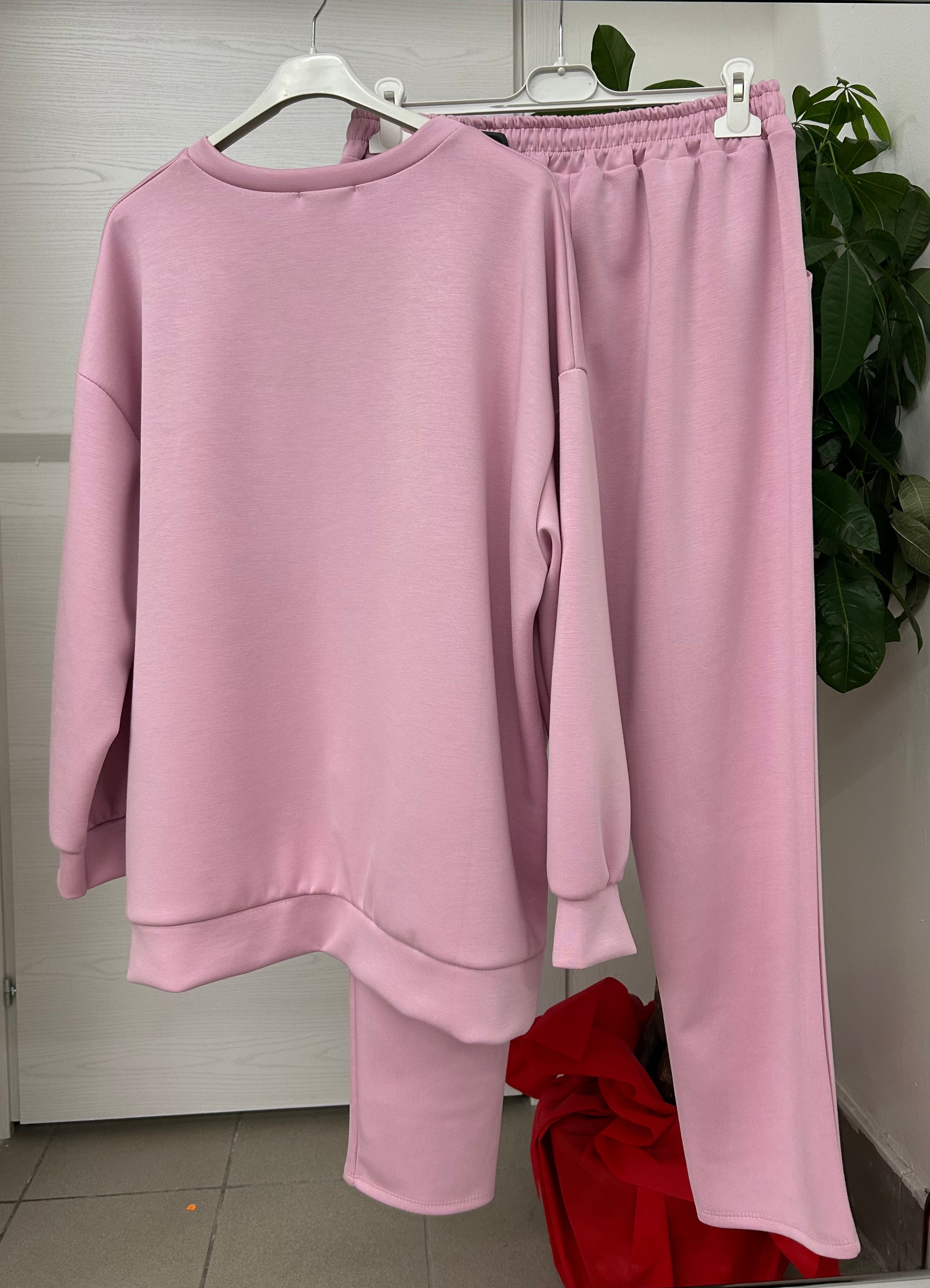 Set coordinato Felpa con spacco laterale e Pantaloni tuta per taglie curvy FGD MODA