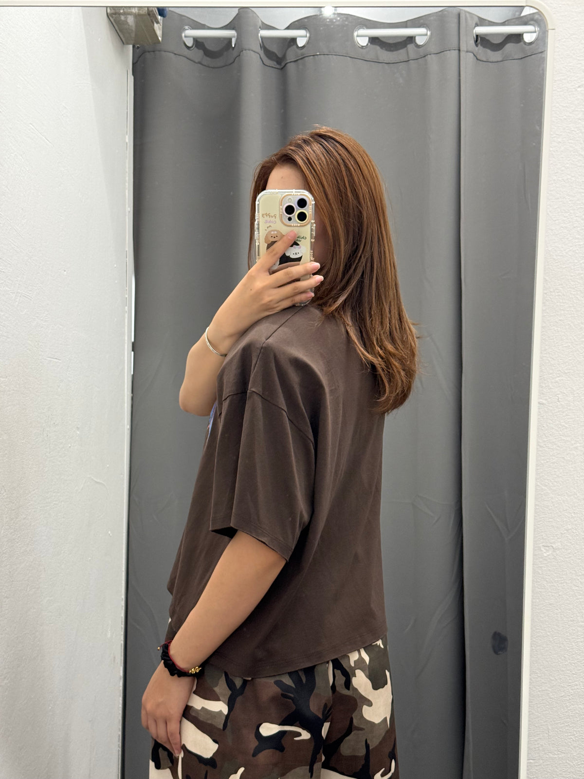 T-Shirt Crop Over Fit Con Spalle Imbottite Con Fantasia JUST WEST FGD MODA