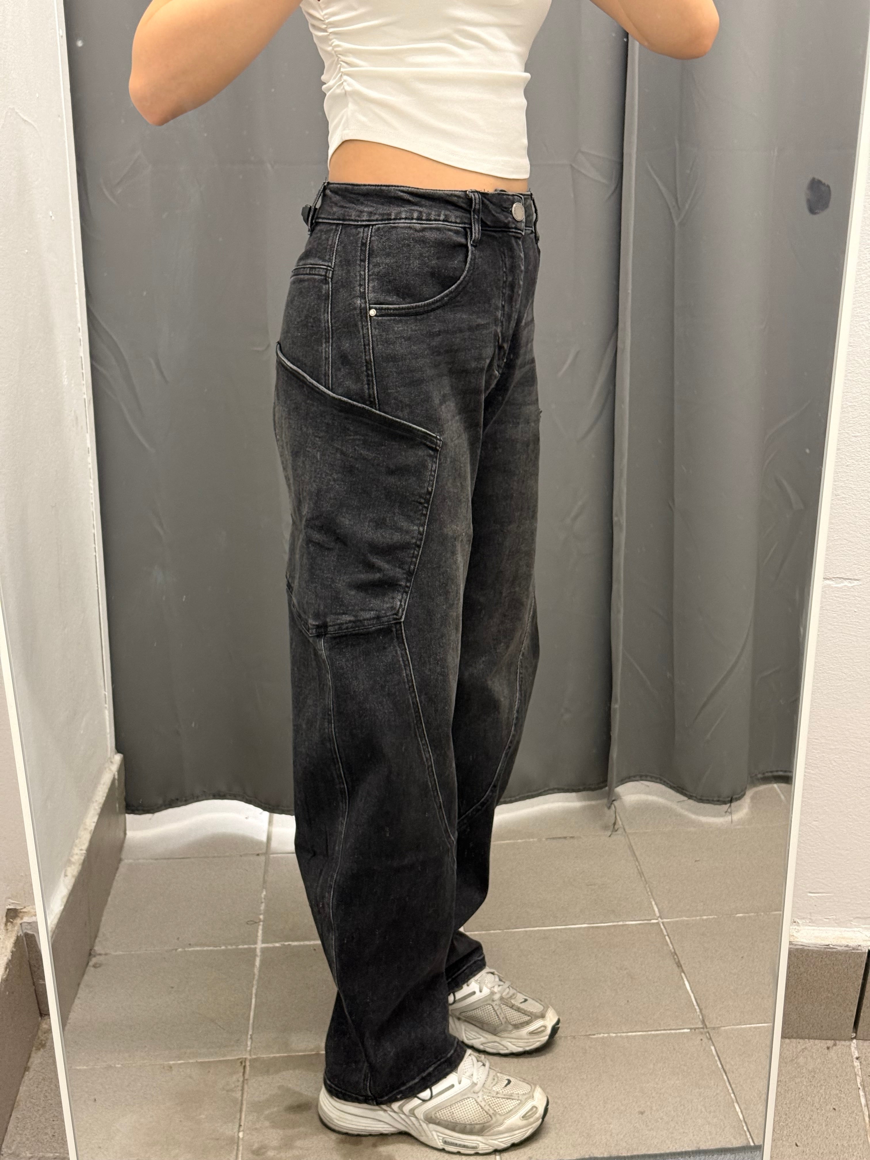 Jeans Balloon con Tasche Laterali Fino a Taglia 52 A1562 FGD MODA