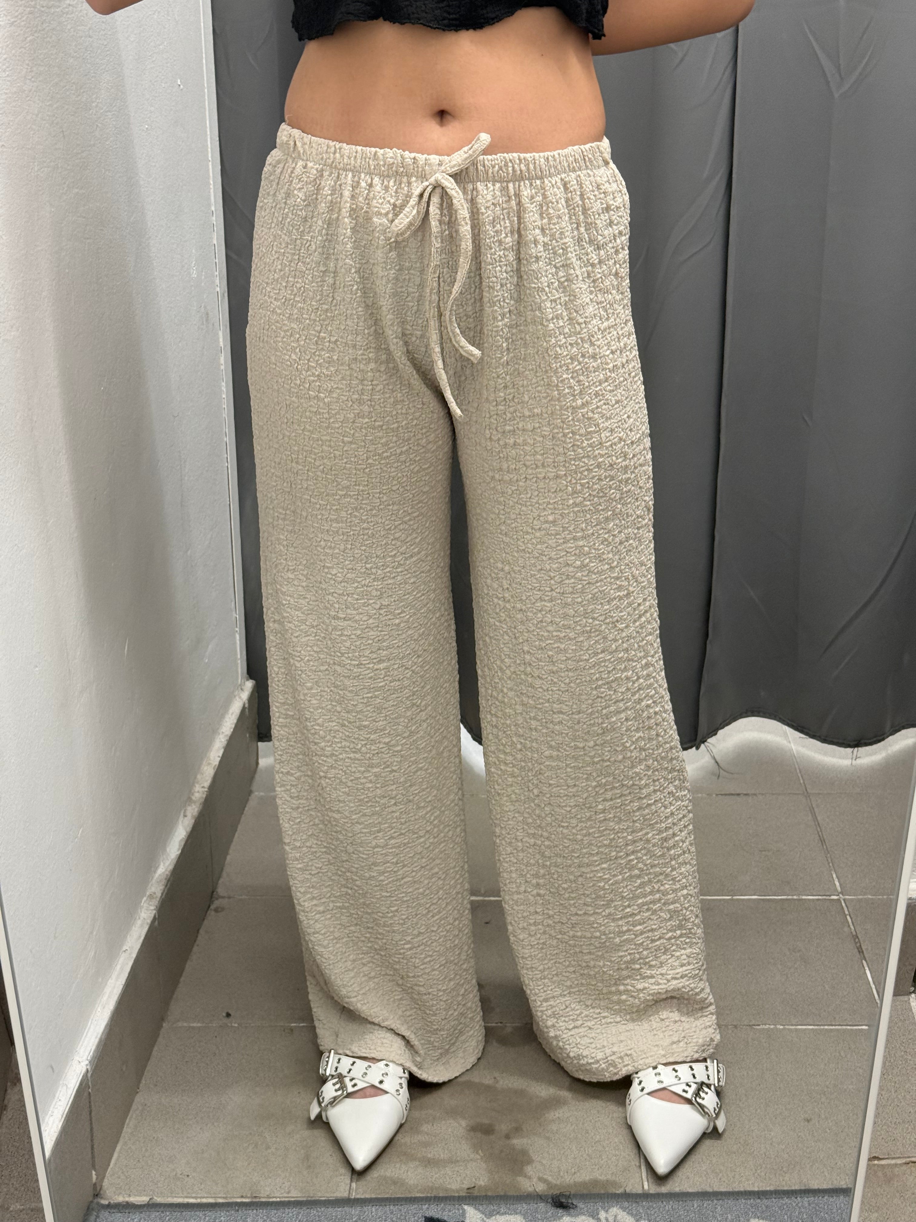 Pantaloni a Palazzo Effetto Gofrato FGD MODA