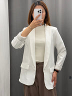 Giacca blazer over fit con fordera a righe senza chiusura FGD MODA