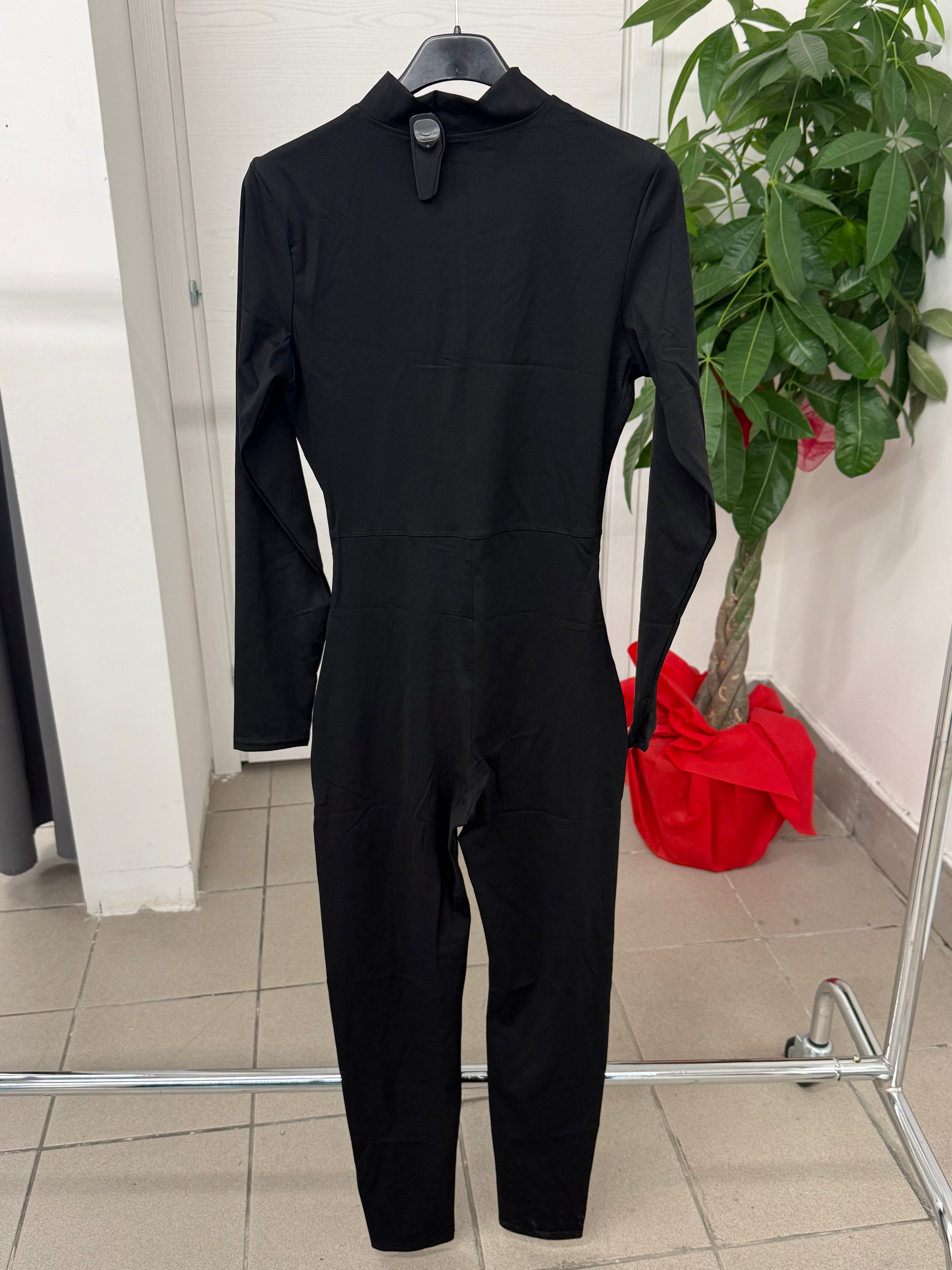 Jumpsuit in lycra con zip e manicotto