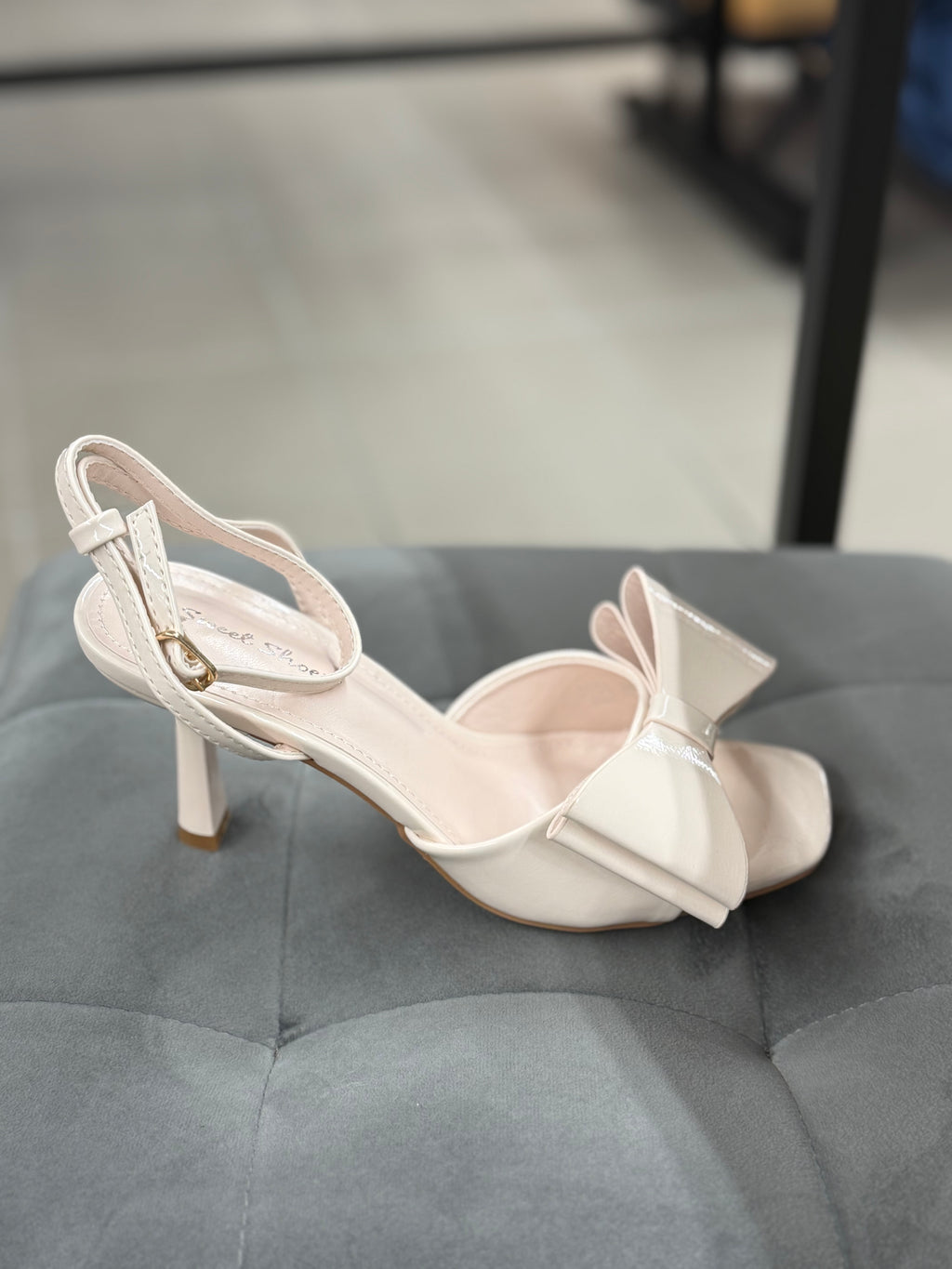 Décolleté sandalo laccato con fiocco tacco 7,5cm 9766 FGD MODA
