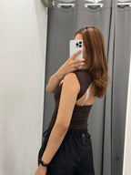 Top In Lycra Con Scollatura Sul Retro Con Spalle Imbottite FGD MODA