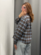 Camicia Over Fit Scozzese Brillantinata Con Taschino FGD MODA