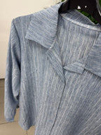 Camicia in viscosa gessato con lurex per taglie curvy FGD MODA