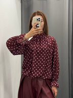 Blusa A Pois Con Maniche A Palloncino FGD MODA