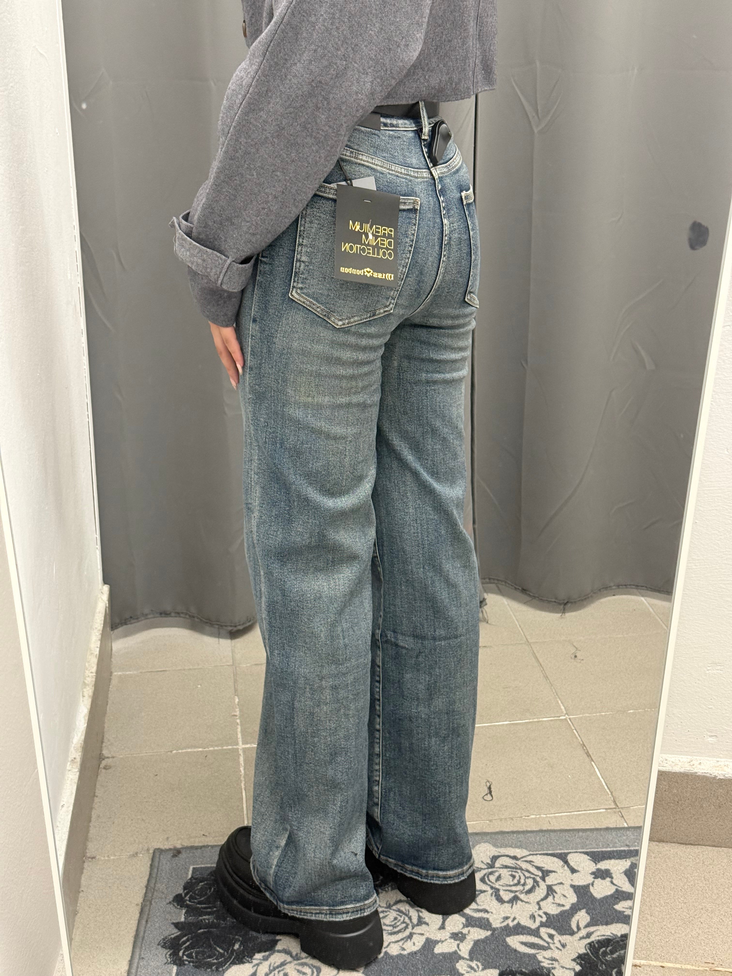 Jeans A Palazzo Con Cinta H3850 FGD MODA