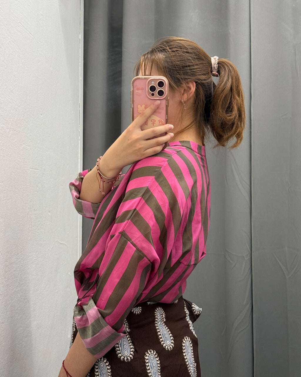 Camicia in Tencel Over Fit a Righe FGD MODA
