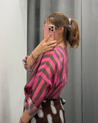 Camicia in Tencel Over Fit a Righe FGD MODA