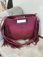 Borsa Midi In Camoscio Con Frange FGD MODA