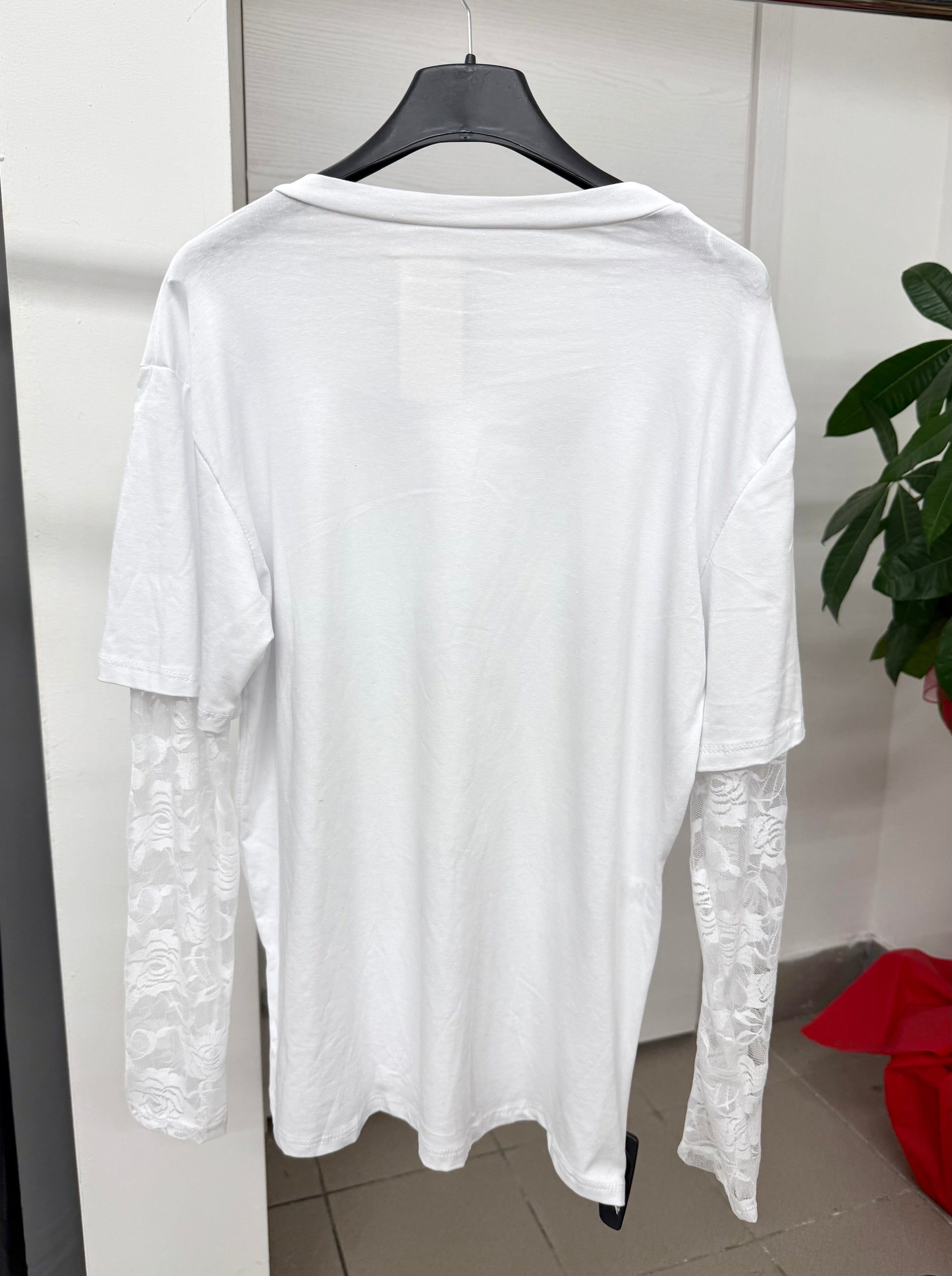 Maglietta con maniche lunghe in pizzo FGD MODA