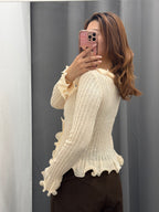 Maglia A Coste Con Volant FGD MODA