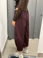 Pantaloni Barrel Tinta Unita Con Pence FGD MODA