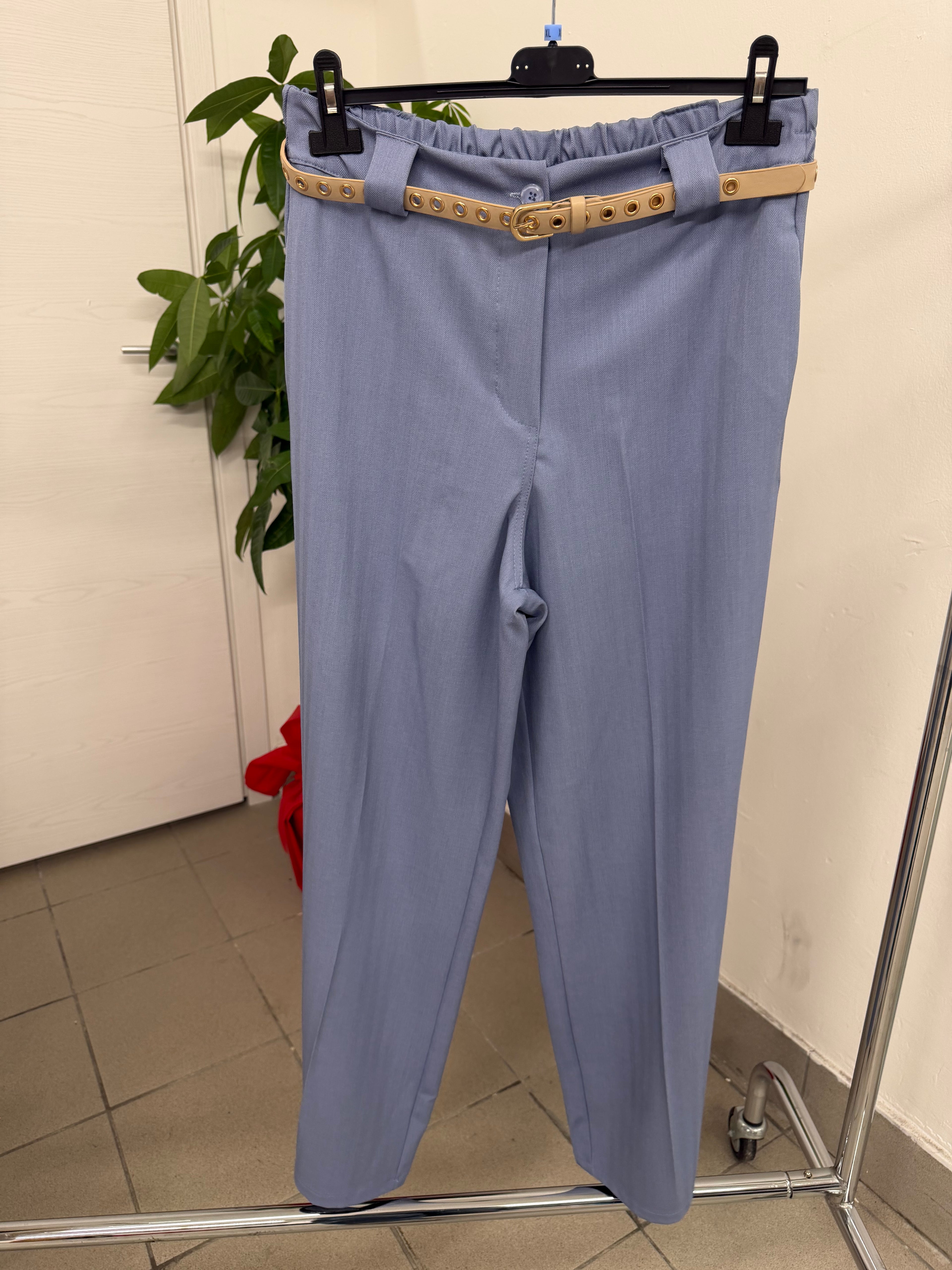 Pantalone a palazzo motivo a righe con contura FGD MODA