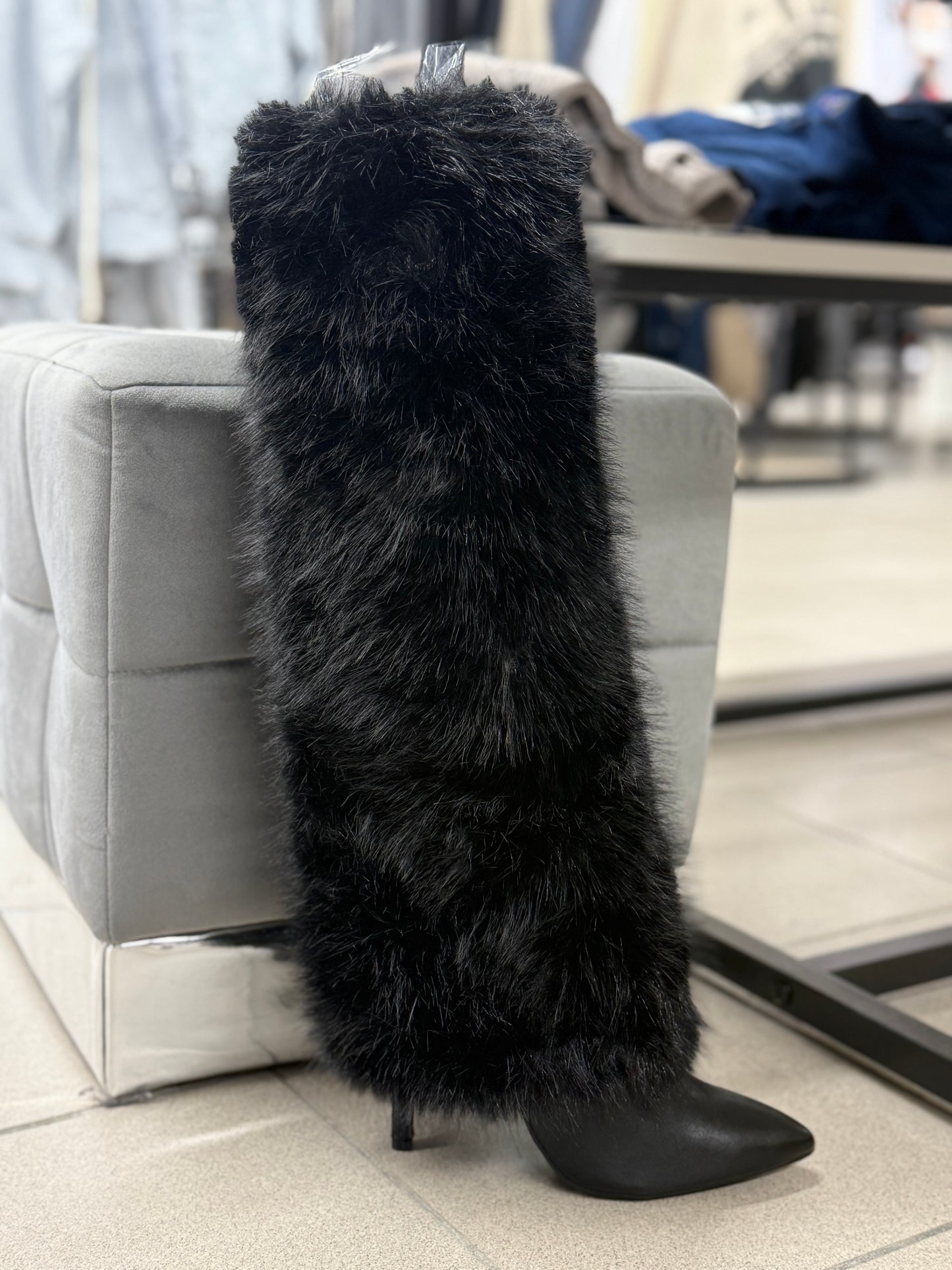 Stivali alti con pelliccia tacco 10cm FGD MODA