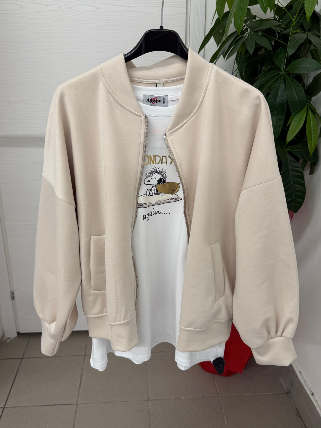 Felpa over fit con chiusura a zip e tasche FGD MODA