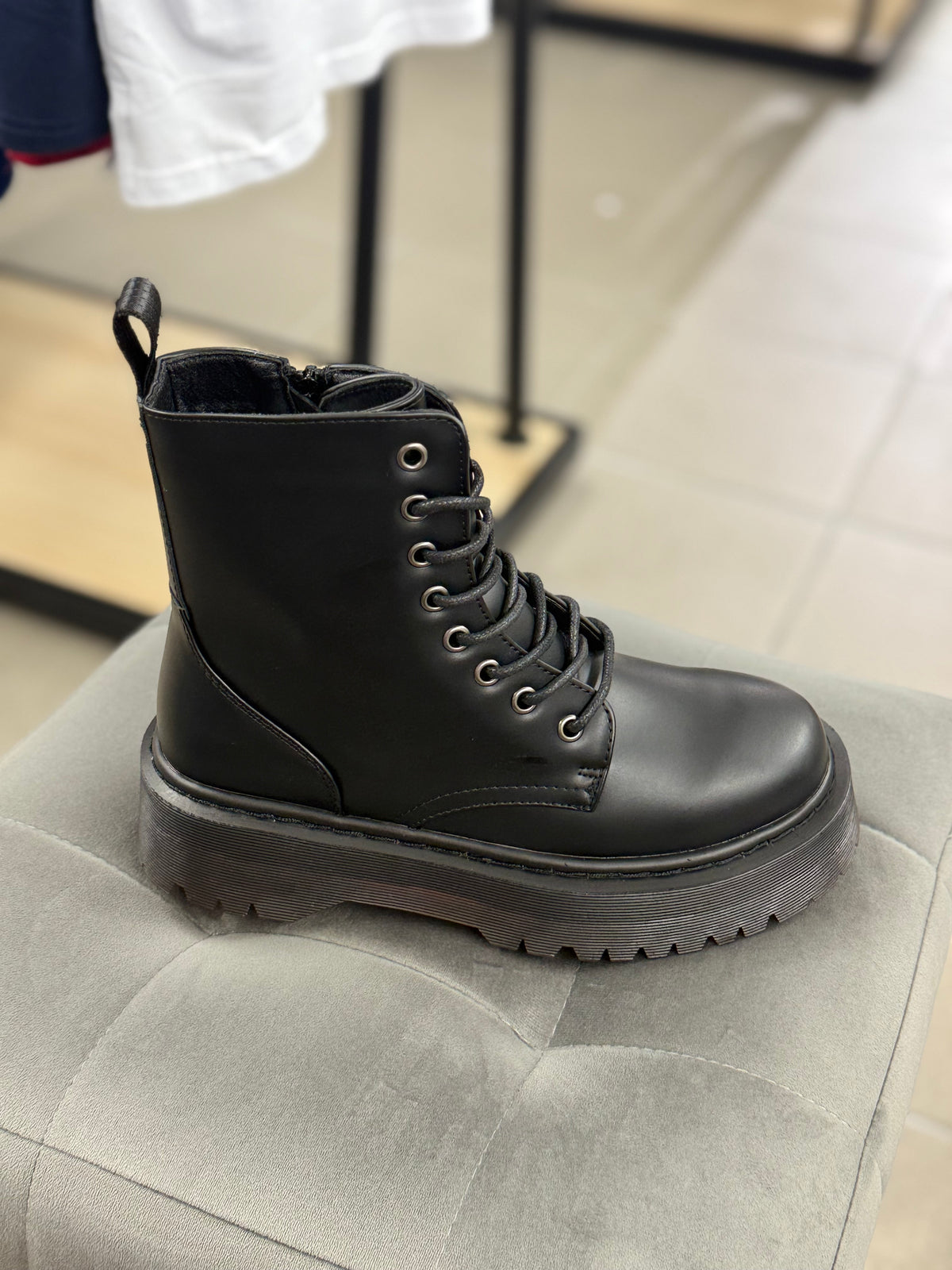 Anfibi In Ecopelle Con Platform Con Lacci G725 FGD MODA