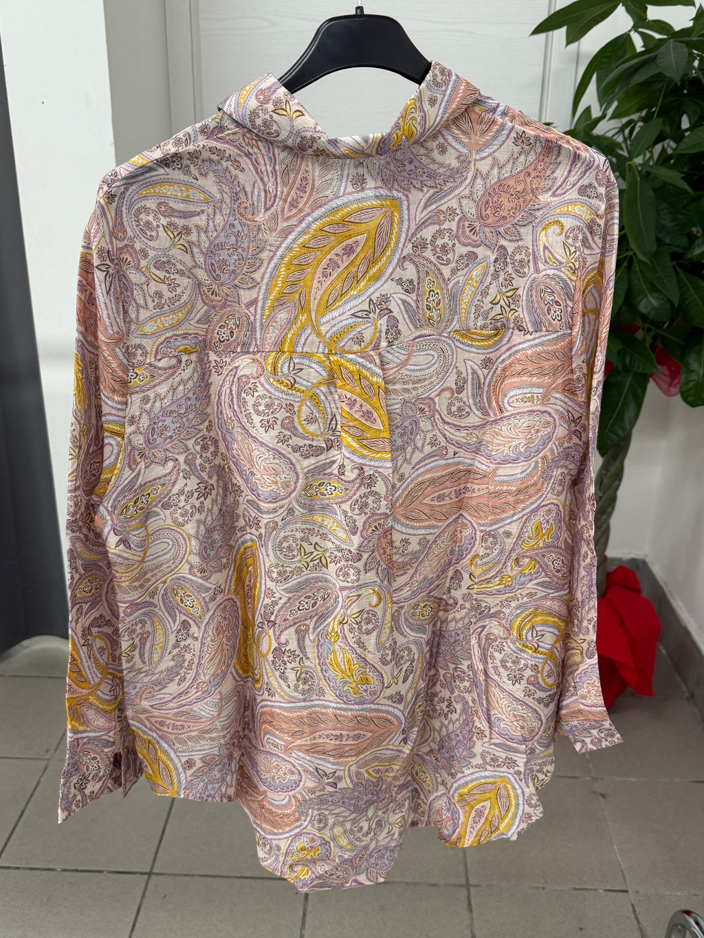 Camicia over fit a fantasia con brillantini