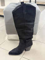 Stivali Texani In Camoscio Con Pieghe WS225 FGD MODA