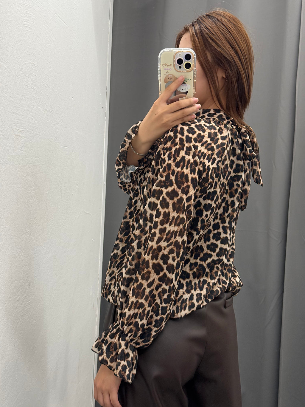 Blusa Leopardata Con Maniche A Palloncino FGD MODA