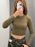 Maglioncino Crop A Intreccio FGD MODA
