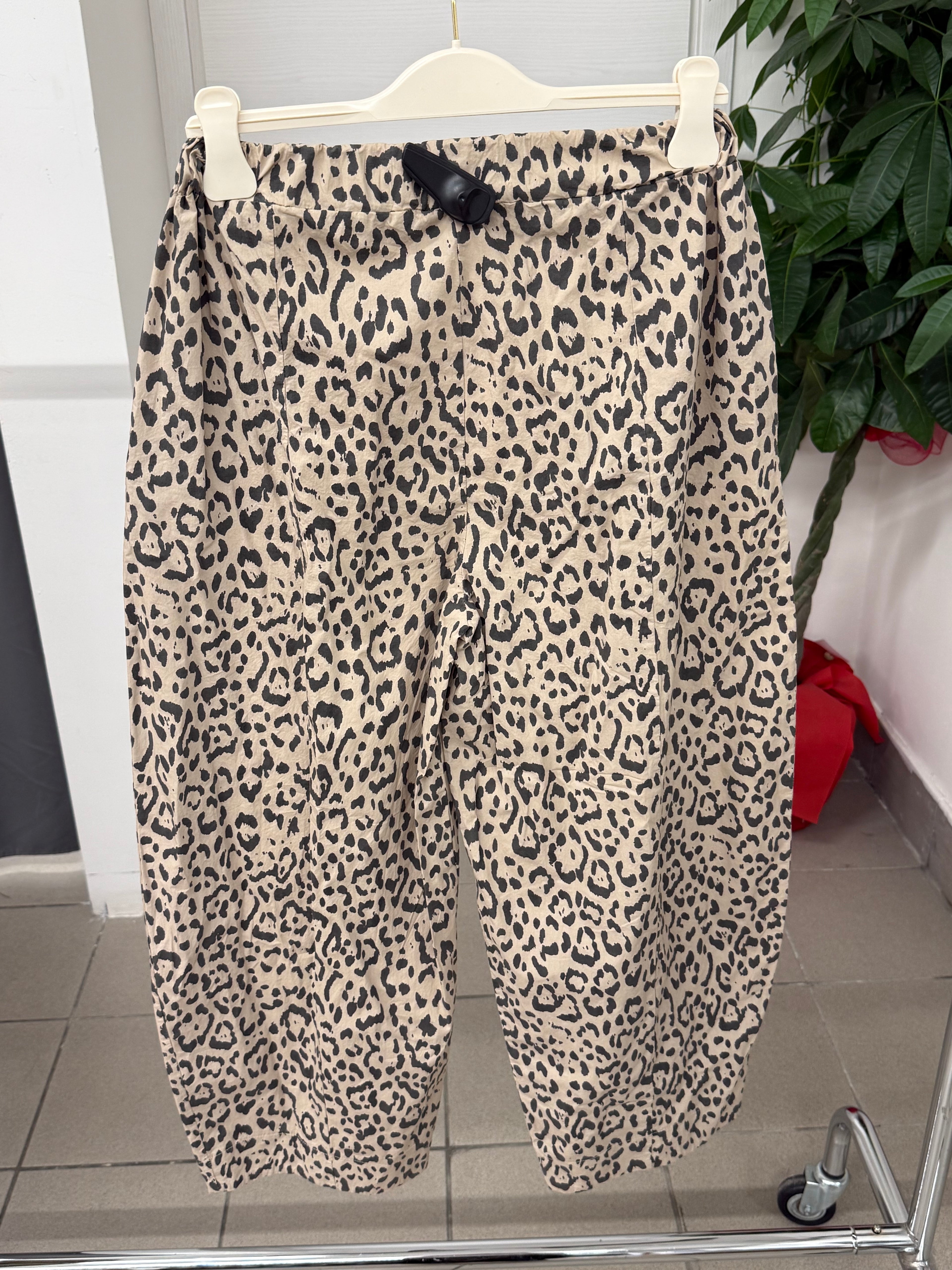 Pantaloni 100% cotone balloon leopardato FGD MODA