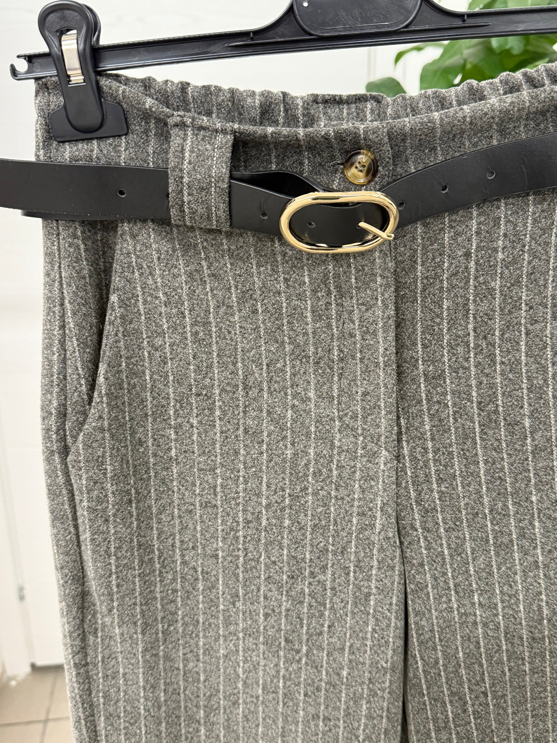 Pantaloni a righe con cinta FGD MODA