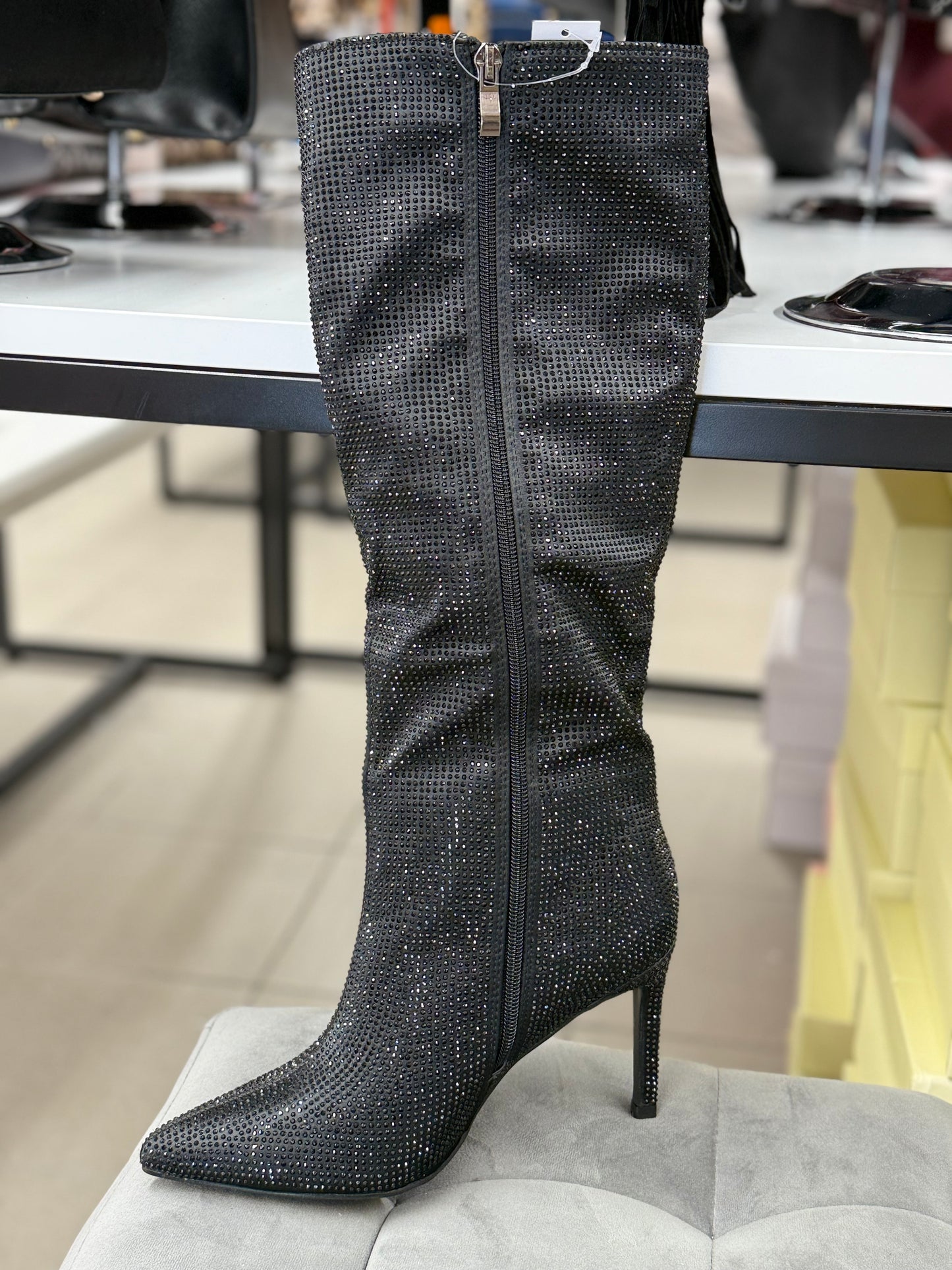 Stivali brillantinati tacco 10cm