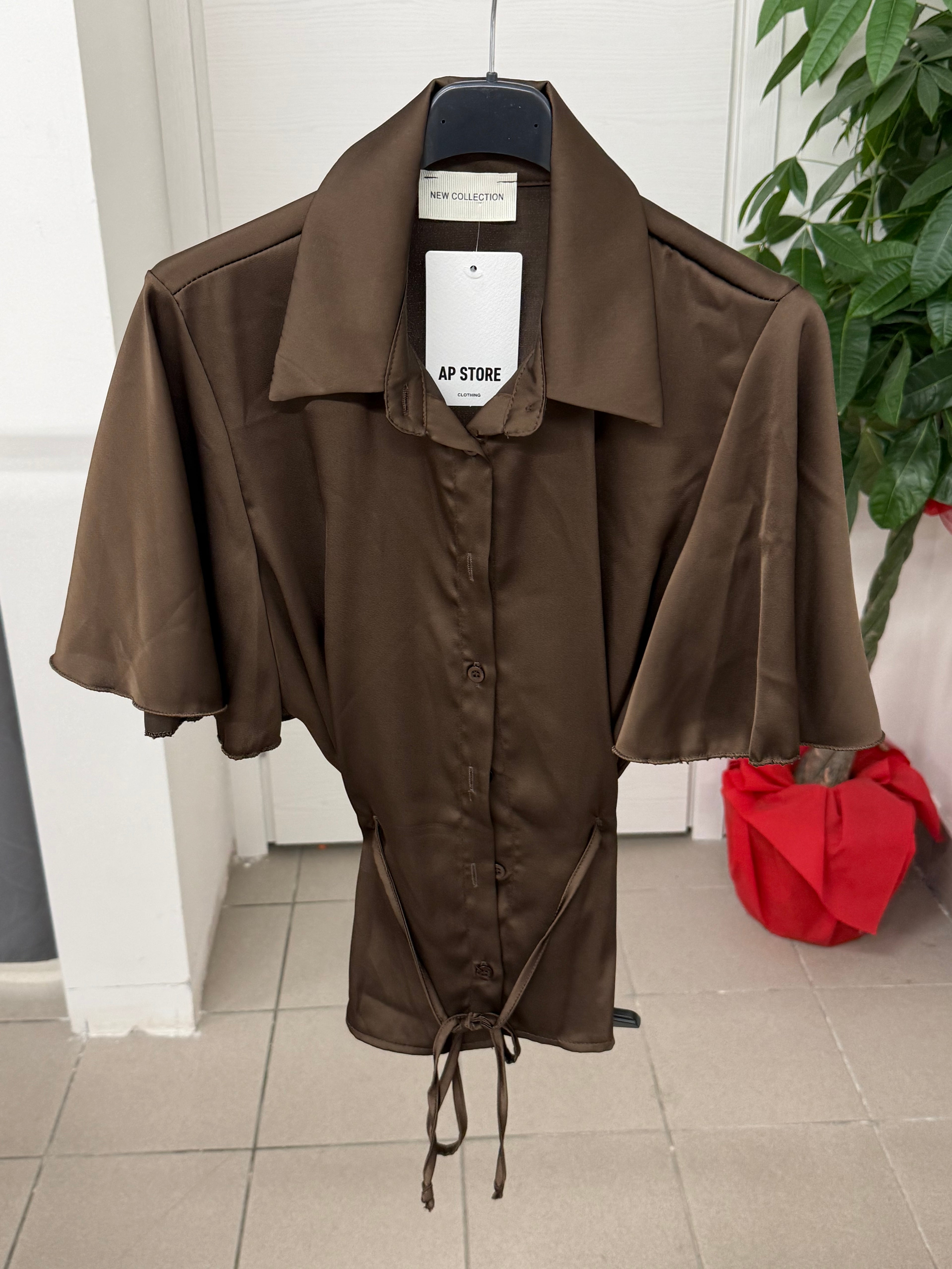 Camicia Effetto Raso con Cinta FGD MODA