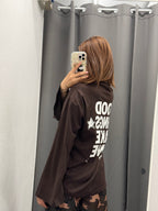 Maglietta 100% Cotone Con Maniche Larghe Con Scritta Sul Retro JUST WEST FGD MODA