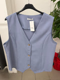Gilet tinta unita con chiusura a bottoni per taglie curvy