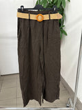 Pantaloni 100% lino a palazzo con cinta FGD MODA