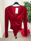 Body in velluto brillantinato con coppe interne FGD MODA