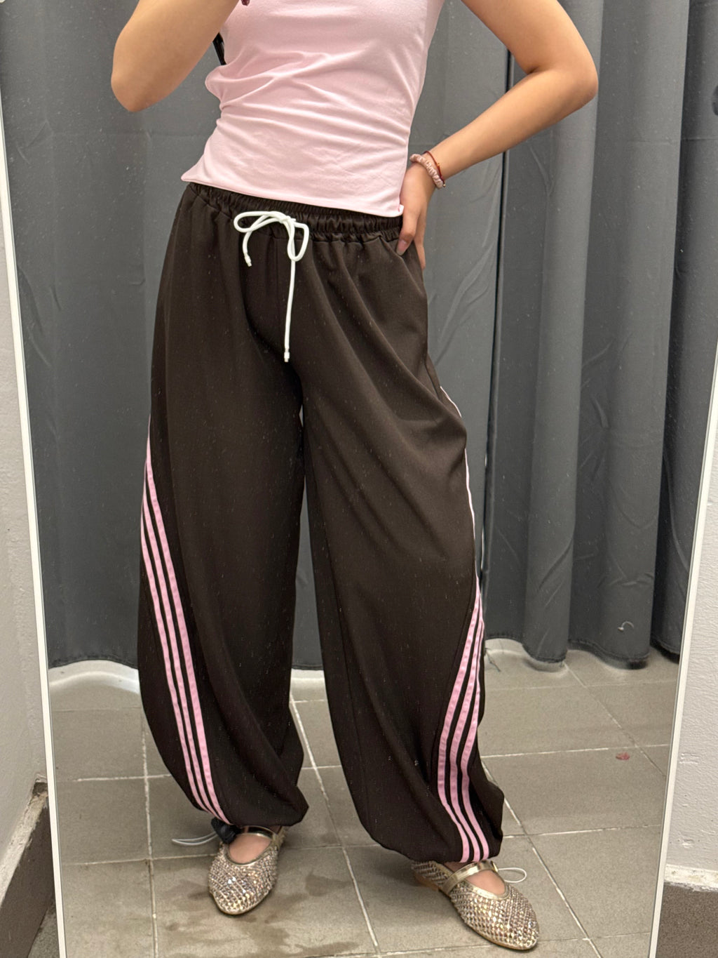 Pantaloni Balloon con Strisce Laterali FGD MODA