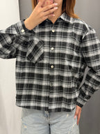 Camicia Over Fit Scozzese Brillantinata Con Taschino FGD MODA