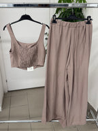 Set coordinato Top e Pantaloni a gamba larga FGD MODA