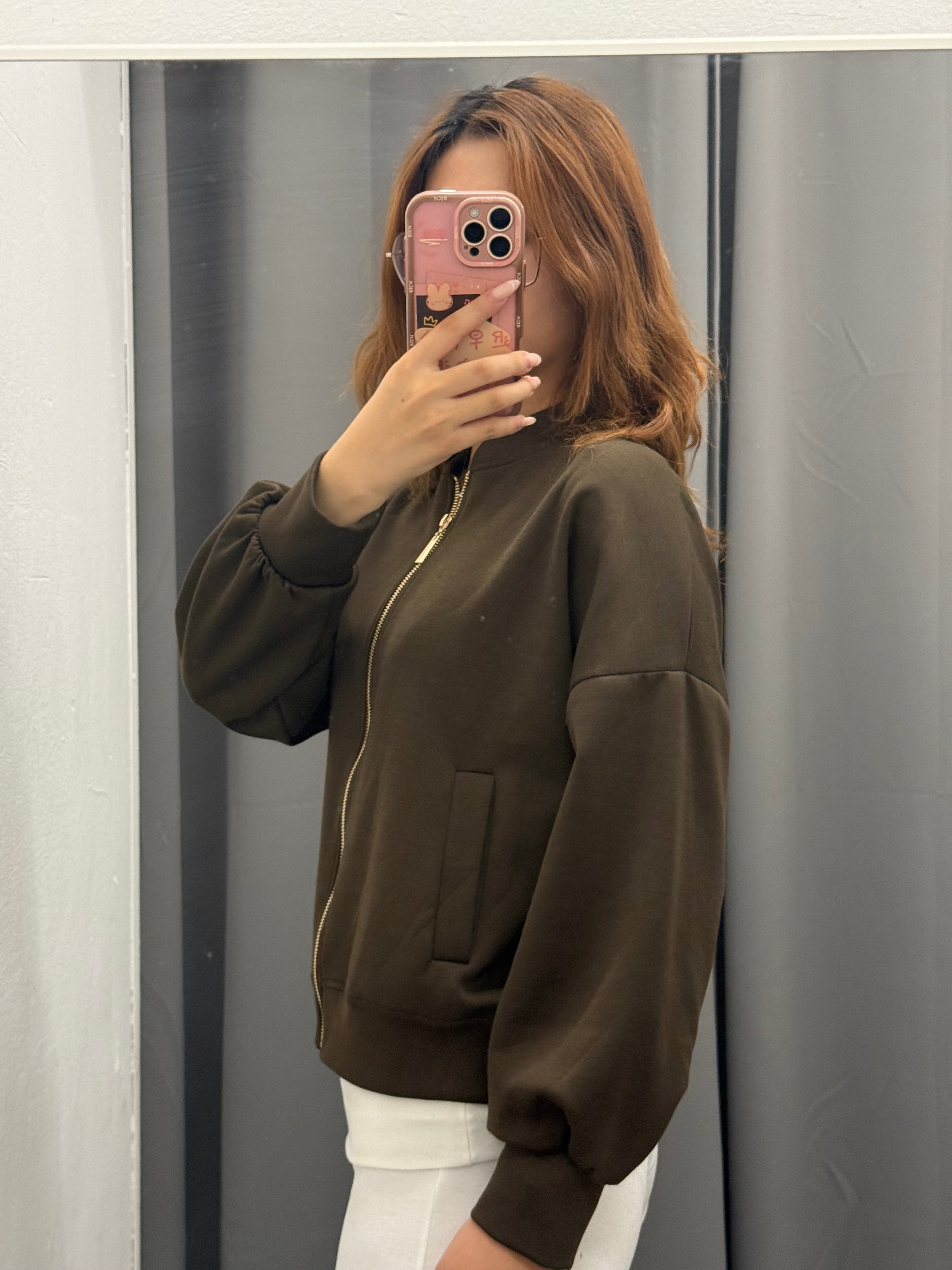 Felpa over fit con chiusura a zip e tasche FGD MODA