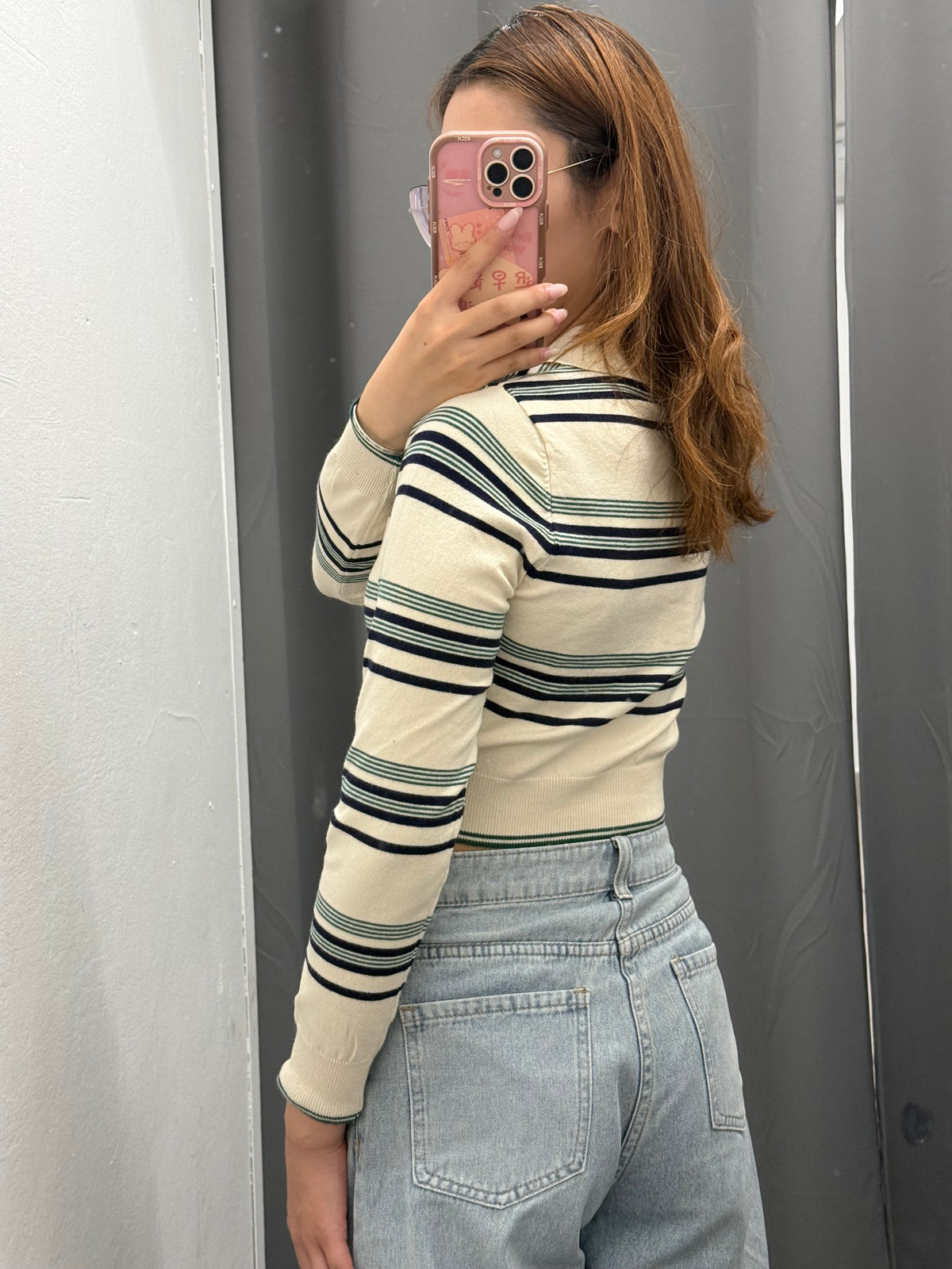 Maglioncino Polo Crop a Righe FGD MODA
