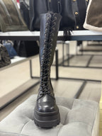 Stivali in ecopelle con lacci con platform alta FGD MODA