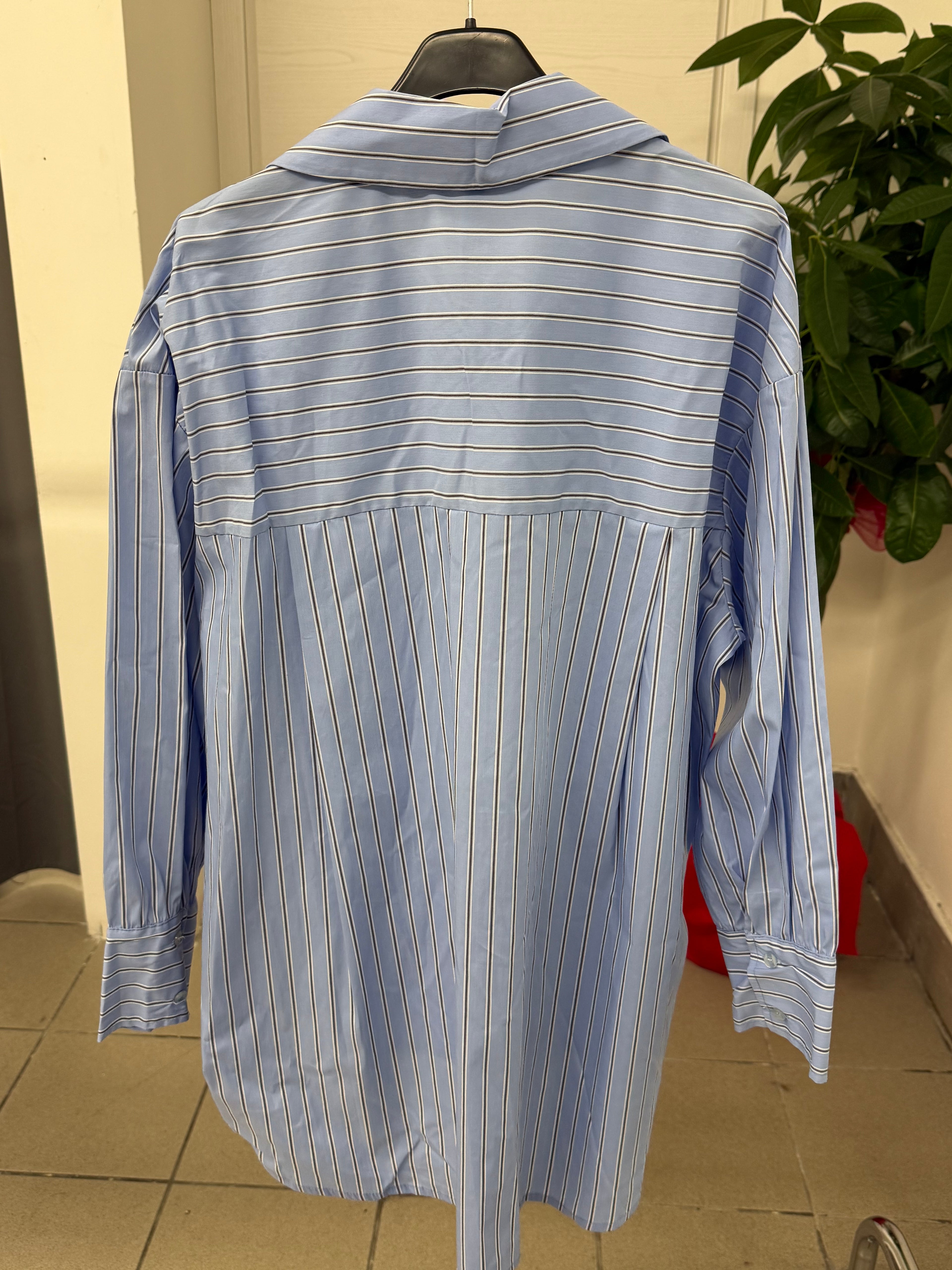 Camicia in cotone over fit a righe