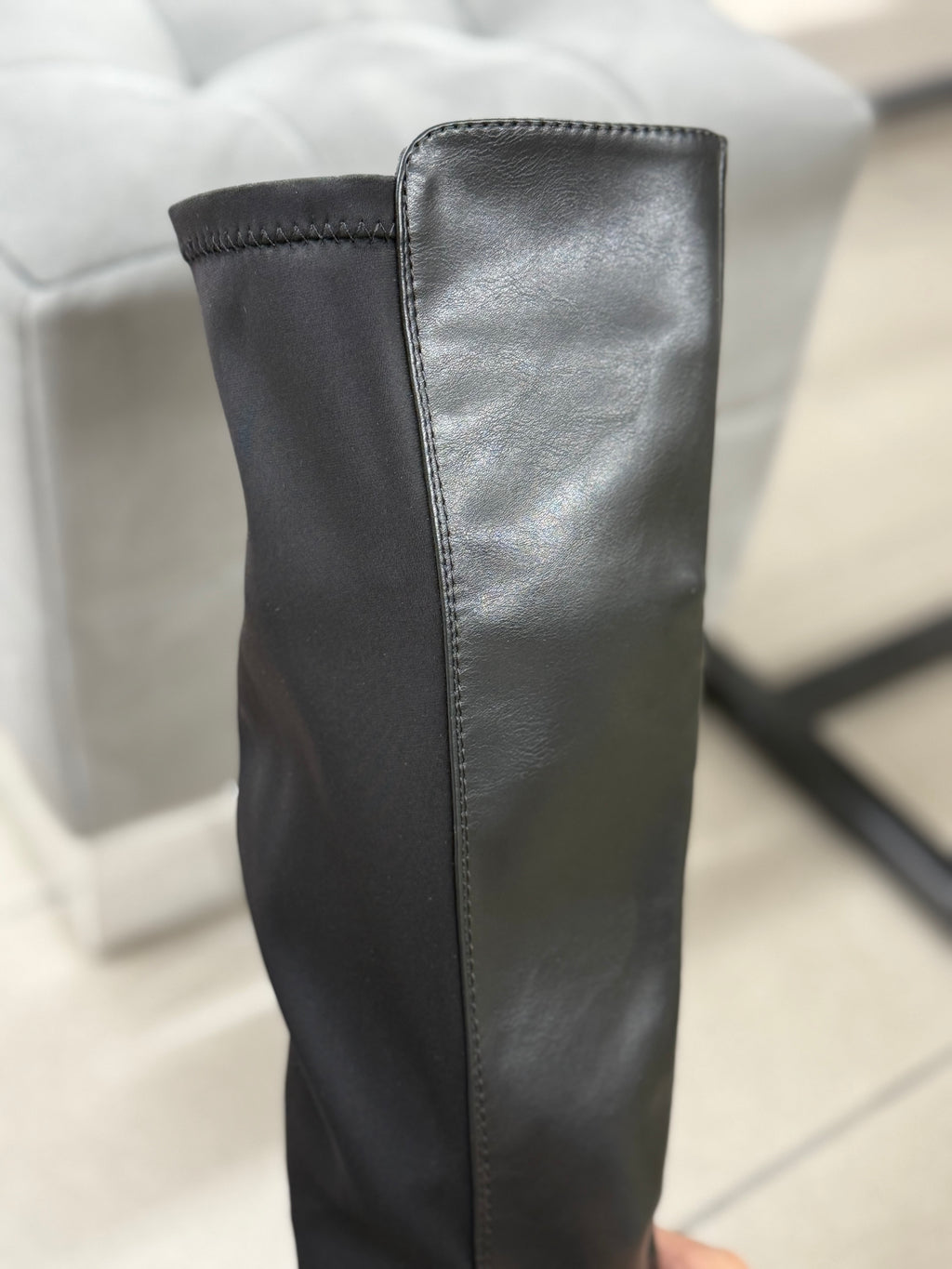 Stivali in ecopelle e nylon alti tacco 3cm FGD MODA