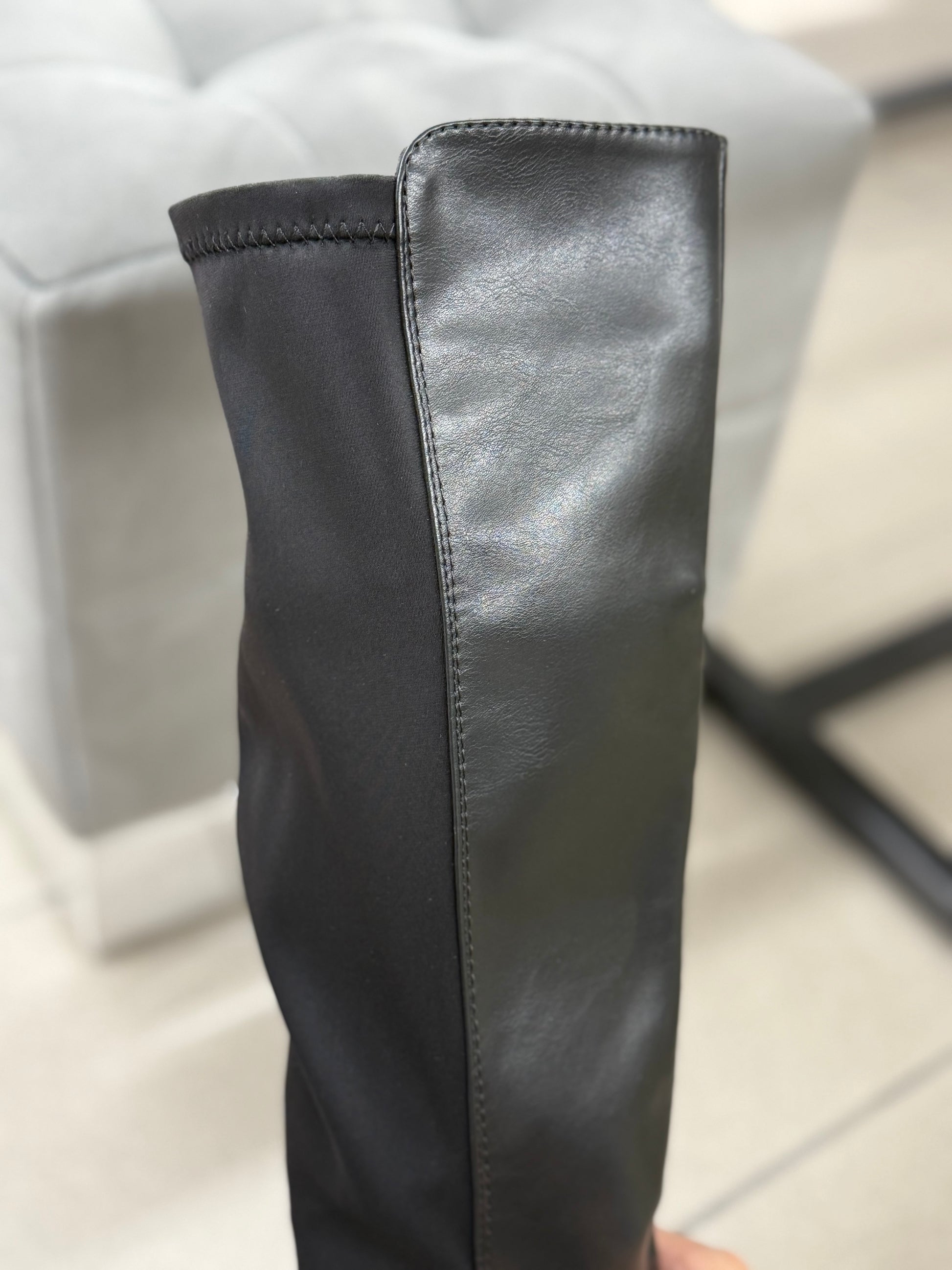 Stivali in ecopelle e nylon alti tacco 3cm FGD MODA