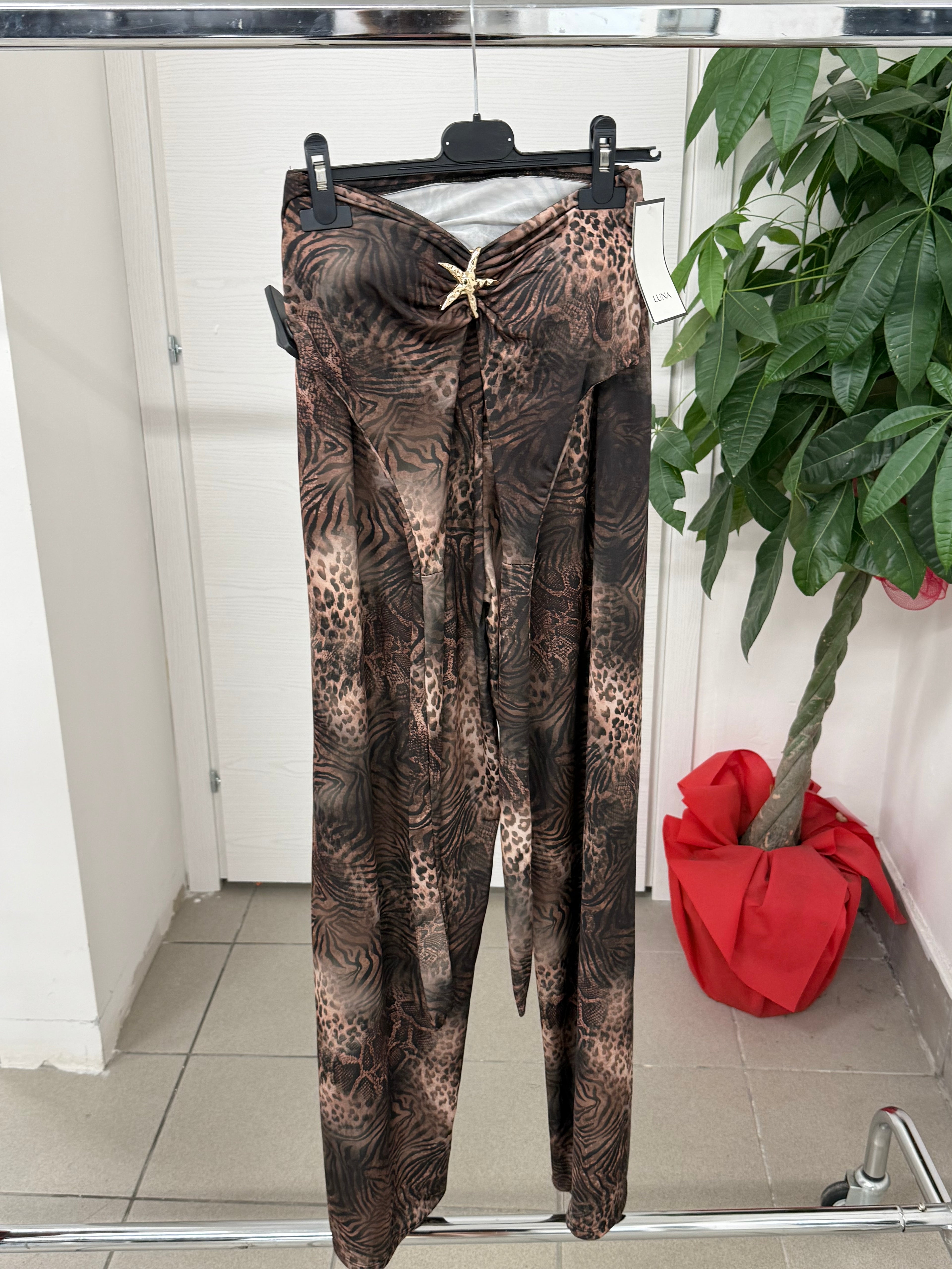 Set Coordinato Top e Pantaloni a Palazzo Animalier FGD MODA
