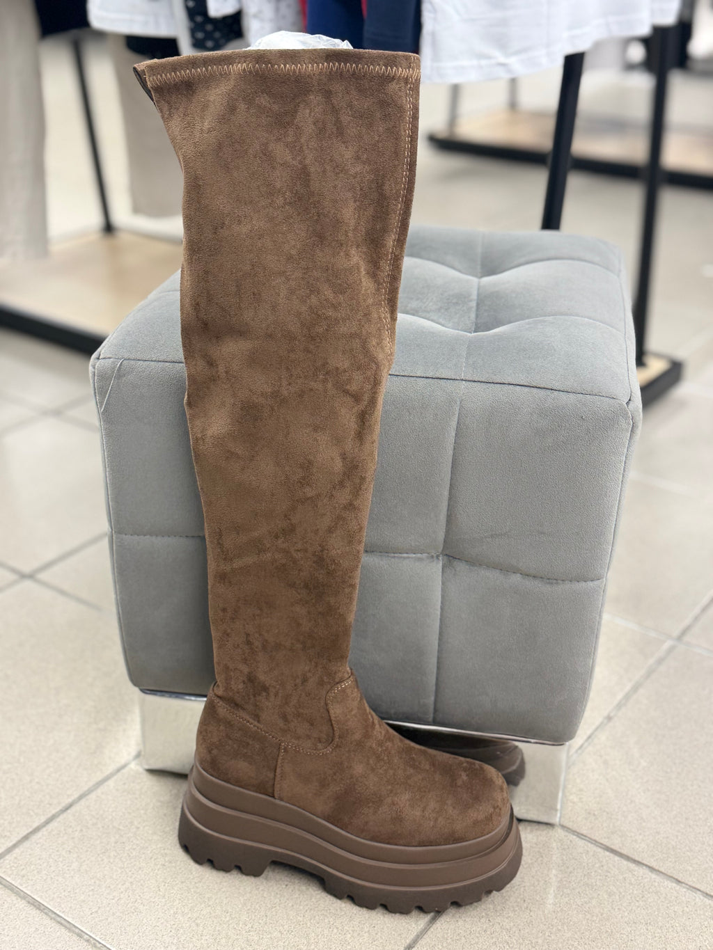 Stivali Alti In Camoscio Con Platform MS1642 FGD MODA